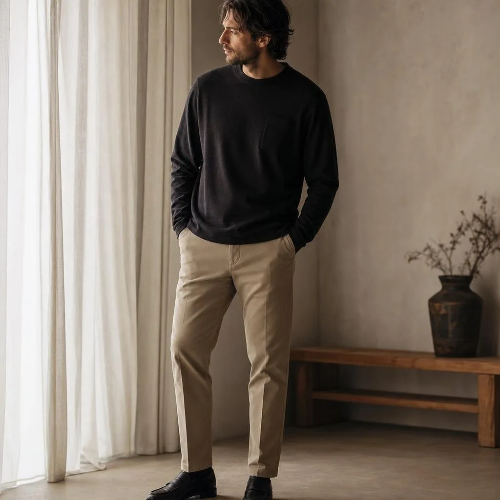 Pleated Wool Trouser